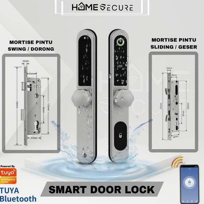 Smart Door Lock Untuk Pintu Geser / Sliding Door Kayu Almunium