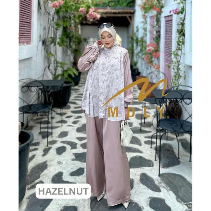 MDLY Baju fashion setelan wanita/One Set Celana Silk/Vinieca set By Mdly