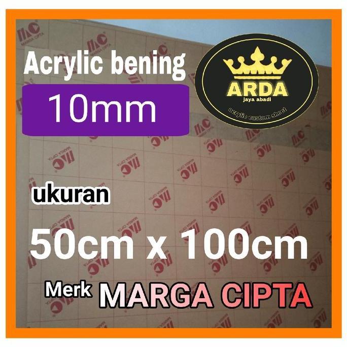 Akrilik 10mm bening 50 x 100 akrilik lembaran marga cipta acrylic sheet. Paper Stationery