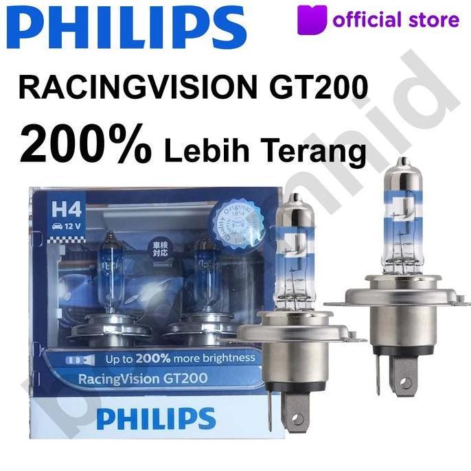 Lampu Mobil H4 Philips RacingVision GT200 Racing Vision Made in Poland