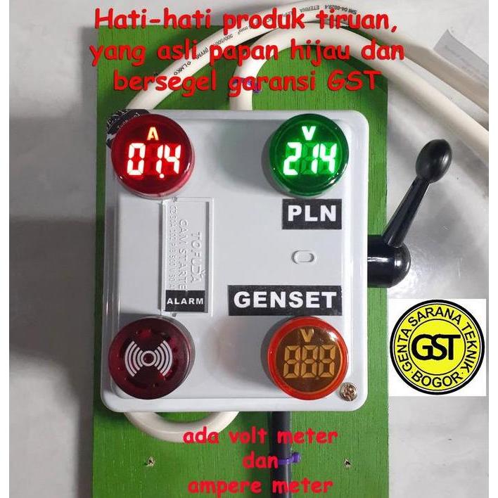 ZANLOZ Tuas Pemindah listrik PLN ke Genset ada ampere dan 2 voltmeter cam starter ohm saklar