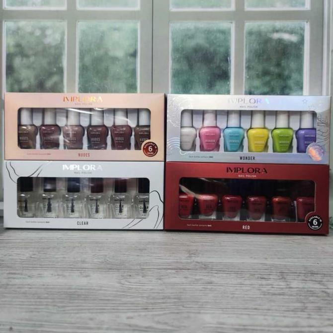 Lancar11- IMPLORA NAIL POLISH 8ML PER BOX, KUTEK IMPLORA KUTEK, CAT KUKU HALAL, KUTEK HALAL Red Kuni
