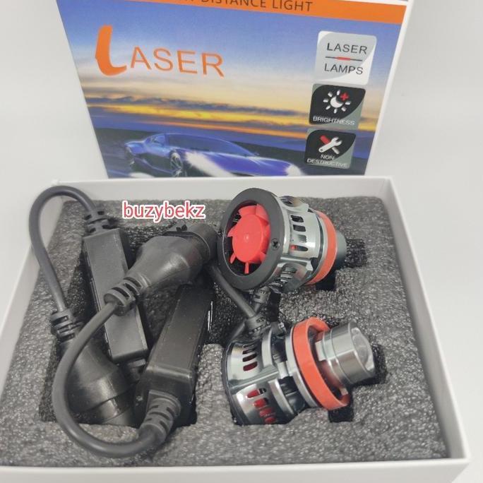 LAMPU LED H11 H8 FOGLAMP MOBIL LASER MINI PROJEKTOR PROJIE PUTIH KUNIN