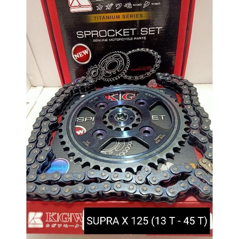 GEAR SET SUPRA X 125 / GIGI TARIK SUPRA X 125 / PAKET GIR RANTE SUPRA X 125 / CHAIN KIT SUPRA X 125 