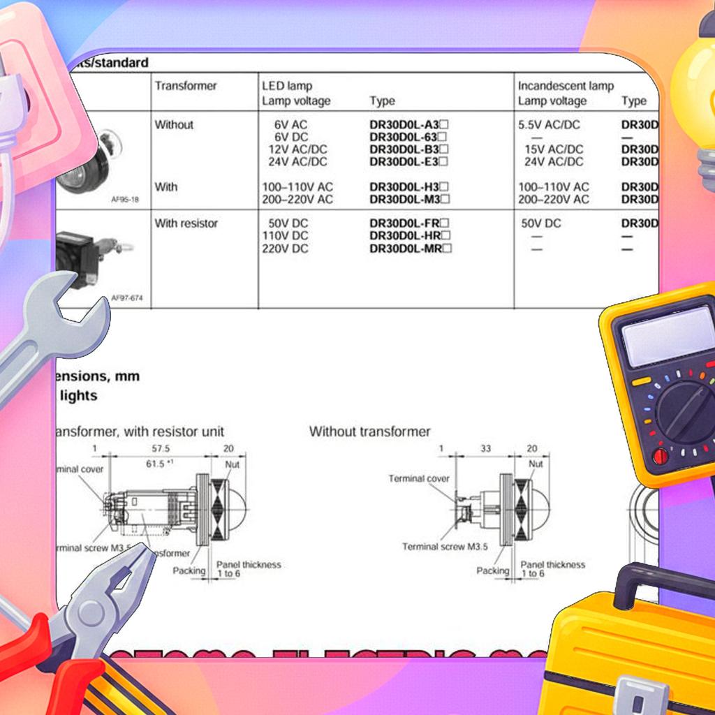 Fuji Electric Pilot Lamp Dia. 30Mm Dr30Dol-M4A Dr30Dol-M4S 220Vac