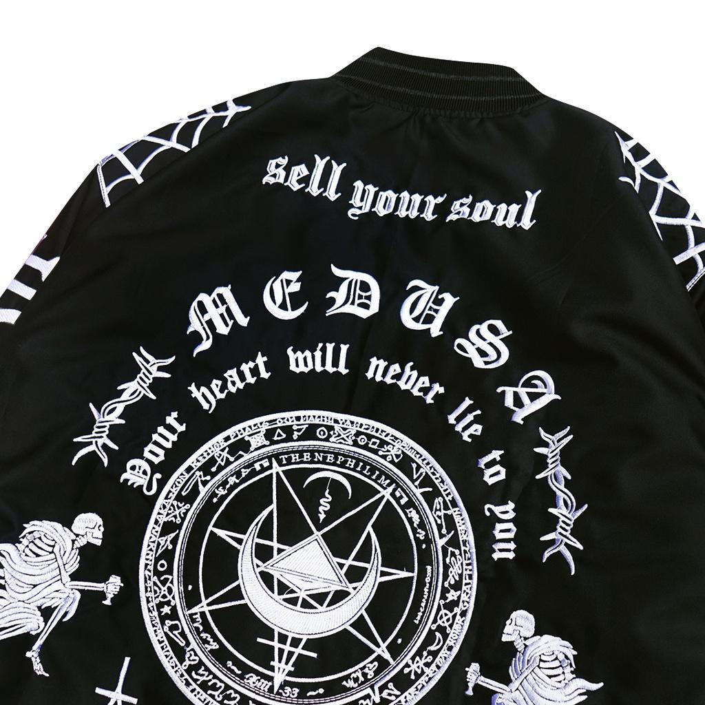 Miscast Varsity Jaket Vintage Medusa Hitam