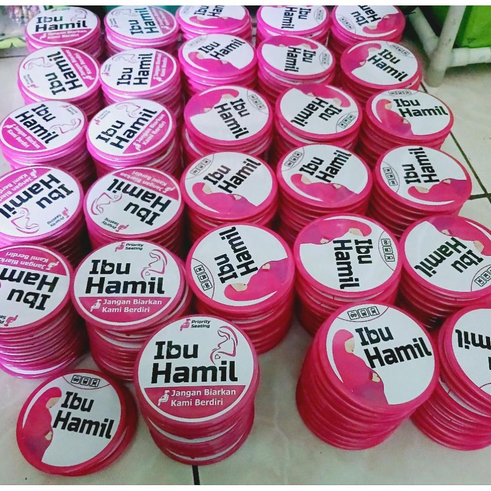 Disc Pin Ibu Hamil Prioritas Laminasi Glossy 75Mm