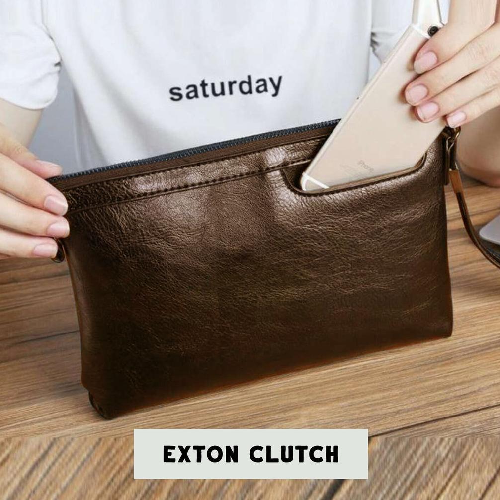 Promo` Pennay Clutch Bag Kyojin - Tas Tangan Kulit Pria V7727 - Handbag Import Simple - Multi