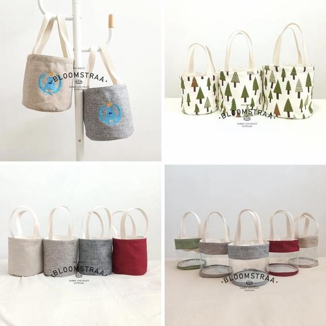 LanjAYa- [ BURNET ] Hampers Bucket Bag Kanvas Tas Souvenir Satuan