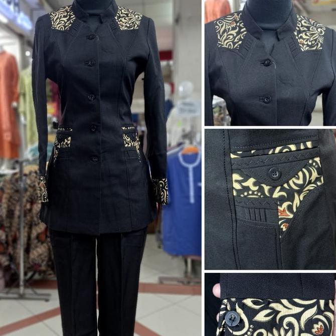 Blazer Batik Wanita, Blazer Kerja, Setelan Formal, Jas Wanita