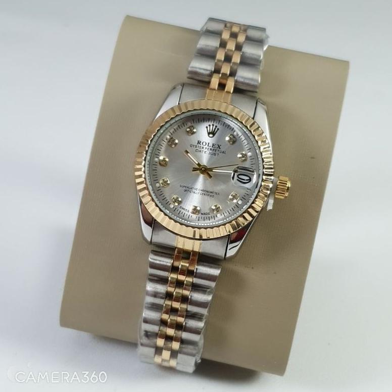OFFICIAL` WAJIB PUNYA ( BISA COD ) JAM TANGAN WANITA ROLEX ORIGINAL 31052 TALI RANTAI MOTIF GERIGI T