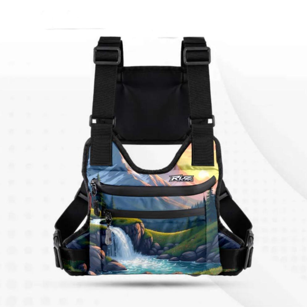 super deal` tas dada printing cowok terbaru tas dada loreng chest bag pria wanita keren 2025