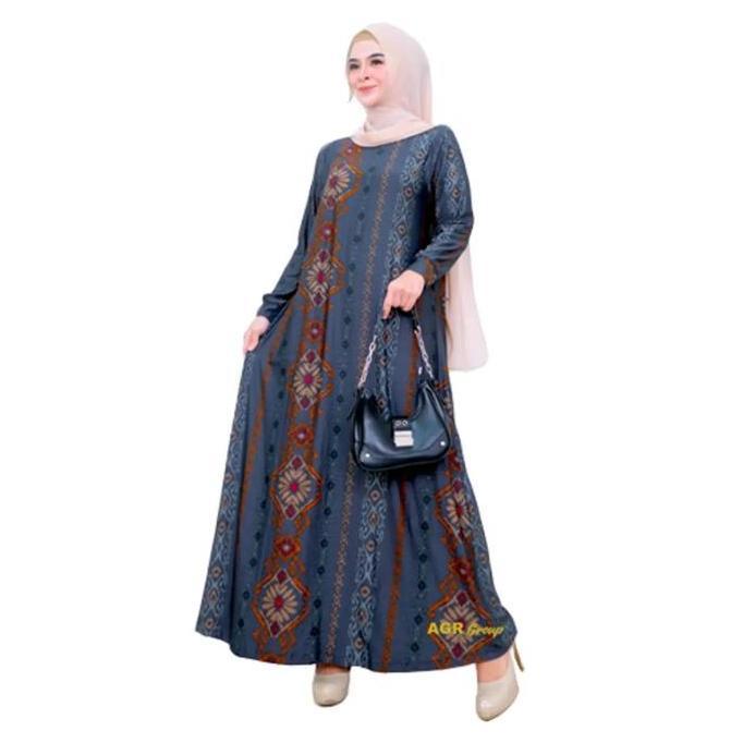 Gamis Calvin Jeans Waqiah Motif Grafis Size L XXL LD 100 110 Baju Dress Muslim Wanita Panjang Cantik