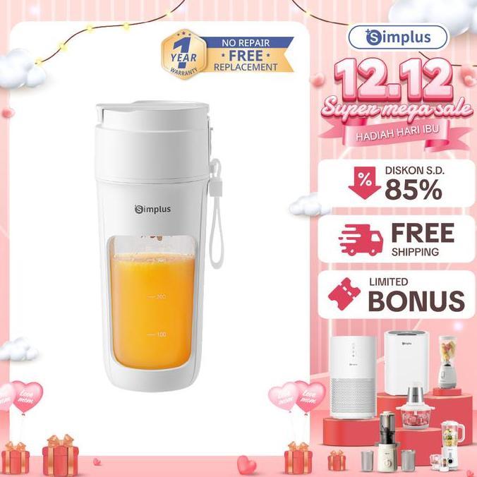SUPER DEALSSimplus Blender Portabel 340ml Juicer Multifungsi Gelas Siap Minum 10 Set Mata Pisau Jus 