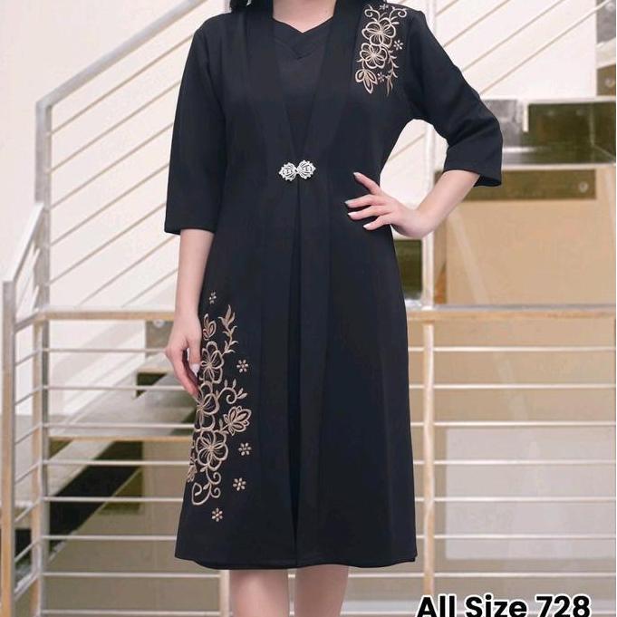Dress blazer body panjang 728  1 set / dress blazer