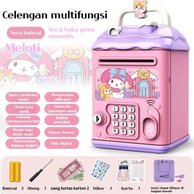 COD ATM Celengan Kartun Mainan Anak-anak Dengan Musik / Digital Kata Sandi Buka Kunci Otomatis Menye