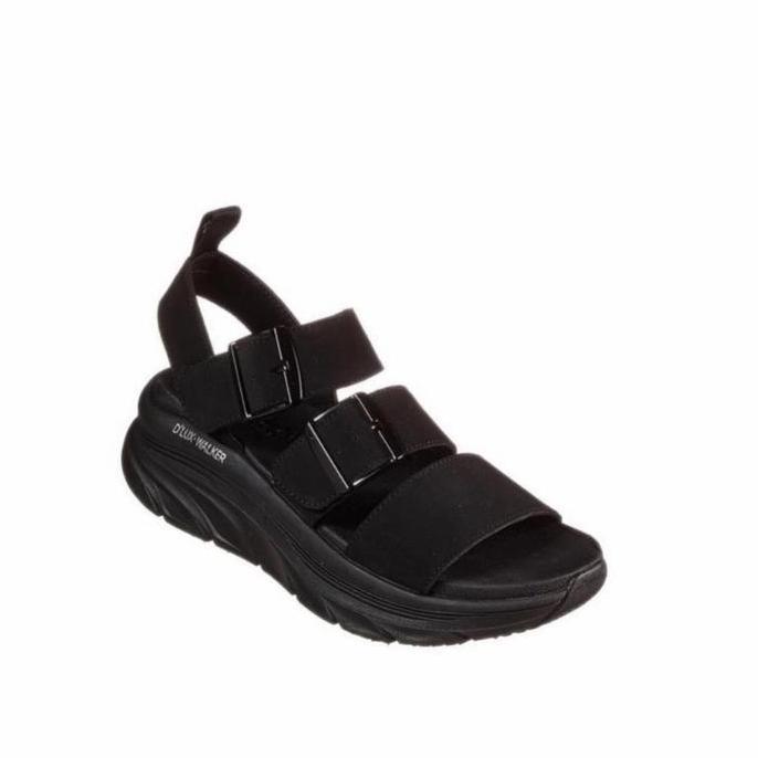 Skechers sandal wanita D'Lux Walker - Retro Women's Sandals - Black