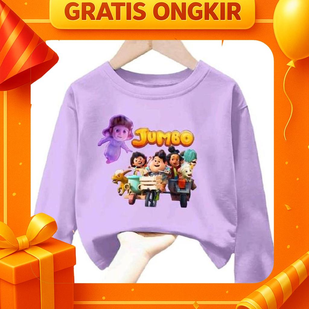 Baju Kaos Lengan Panjang Anak Remaja Dan Dewasa Motif Jumbo