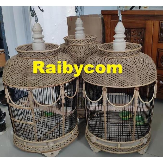 ASLI KANDANG BURUNG PERKUTUT ROTAN RAJUT SANGKAR KUTUT ANYAMAN LOKAL READY STOCK