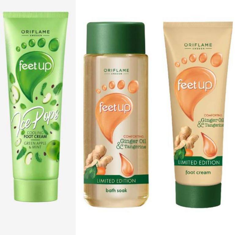 CantikQ- Feet Up Comforting Ginger Oil & Tangerine Foot Cream/Bath Soak//Feet Up Ice Pops Cooling Fo