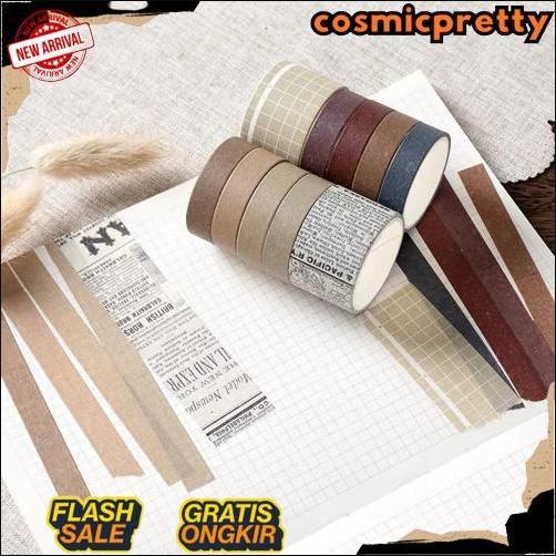 [10PCS] Washi Tape Agugu Vintage Aesthetic 2 Meter Masking Tape Sale