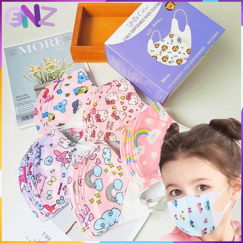 StockNEWS- ENZ Masker Duckbill Anak BTS mix / Duckbil Anak Motif Karakter BT21 isi 50 1026