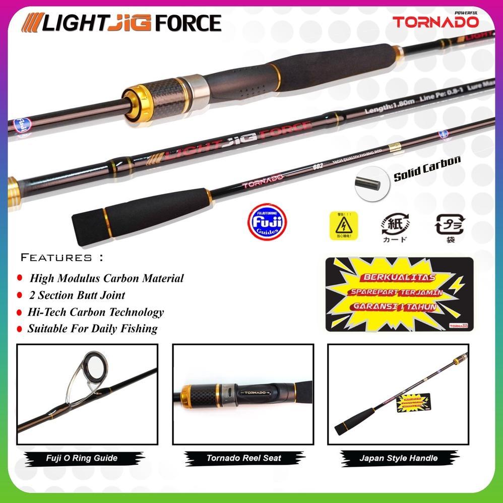 READYGan- TORNADO Joran Spinning LIGHT JIG FORCE 165cm - 180cm Bahan Carbon Solid Joran Jigging Spin