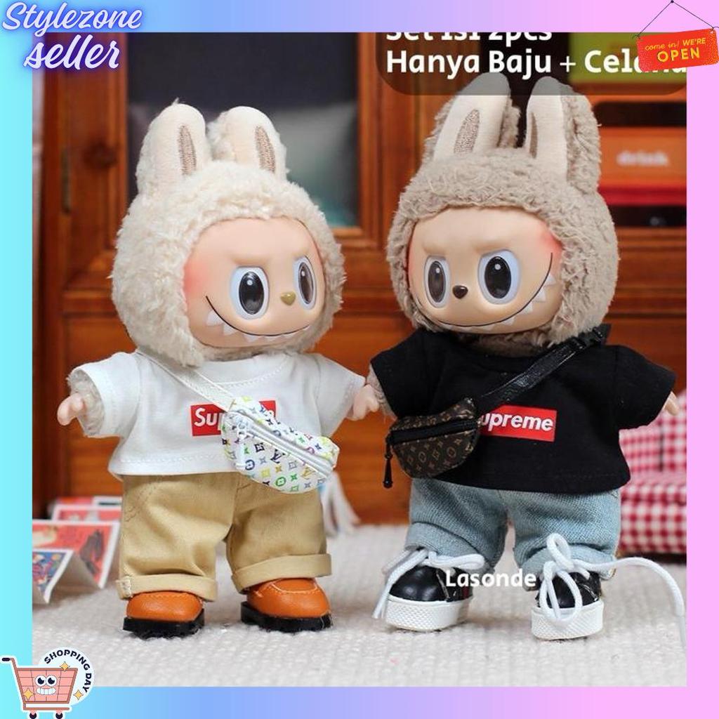 READY  Baju Pakaian LABUBU V1 V2 Branded Chanel LV Lucu Kacamata Tas Boneka Murah