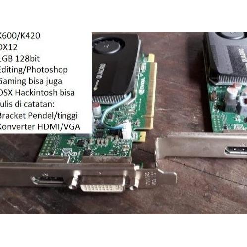 promo VGA nvidia VGA Quadro K600 1GB DX12 128bit kepler chip mantap terlaris