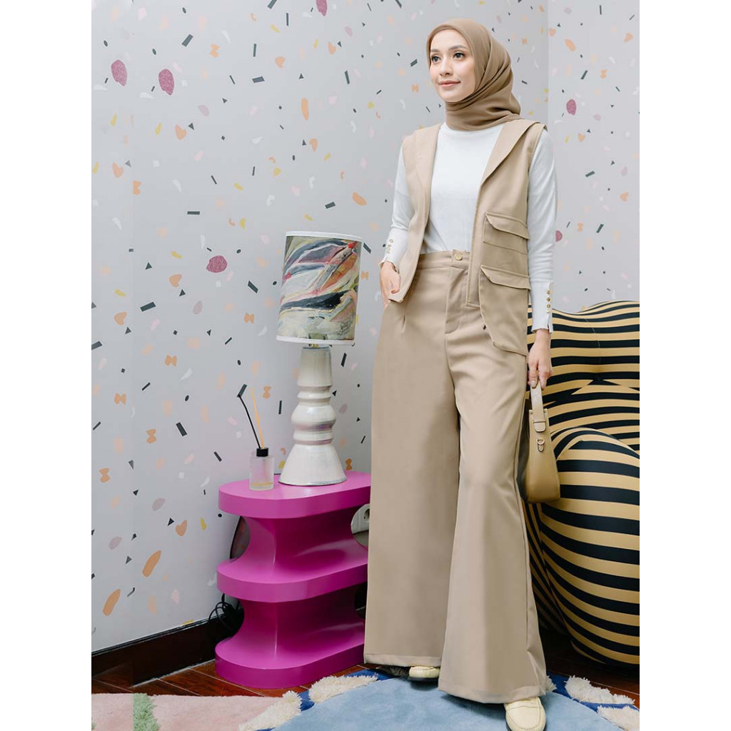 peromo Lozy Hijab - Mona Set (One Set Rompi dan Celana Kulot)