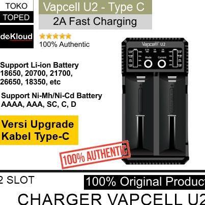 Authentic VAPCELL U2 Fast Charger Battery 2A | 18650 21700 AAA AA