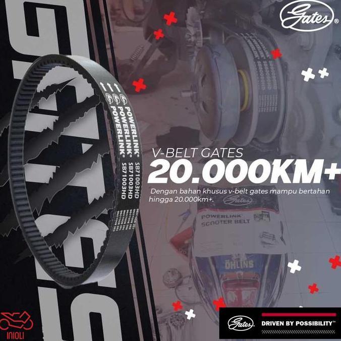 VAN BELT GATES V BELT V-BELT VBELT GATES POWERLINK MIO SPORTY SMILE MIO SOUL CARBU FINO CARBU NOUVO 