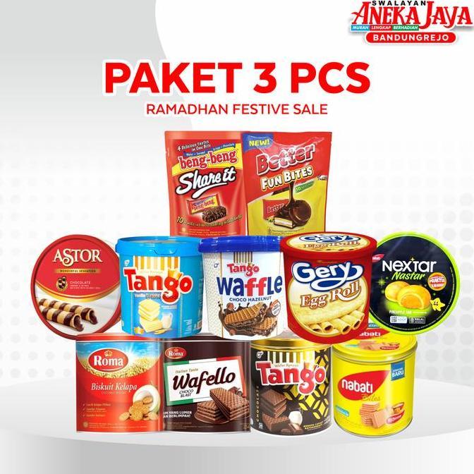 [PAKET 3 PCS] BISKUIT LEBARAN EMBER KALENG ISI BERANEKA MACAM | TANGO - NABATI -  BENG-BENG - ROMA K