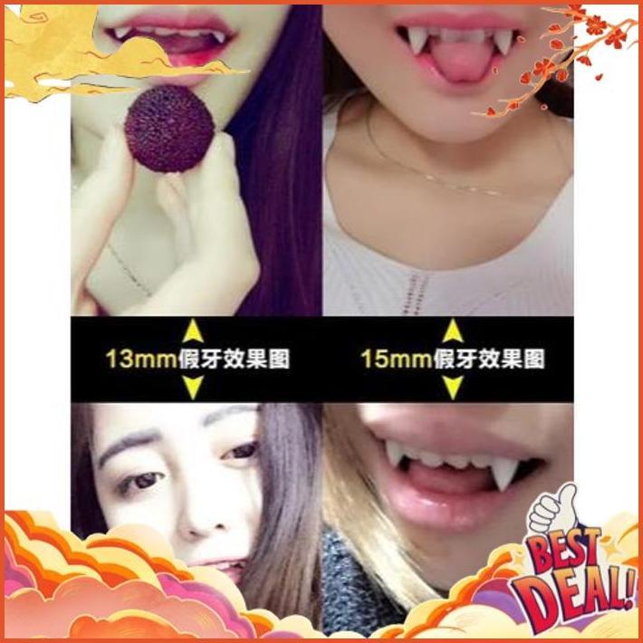 Trending Gigi Taring Palsu Sepasang Gigi Taring Cosplay Halloween Gigi Taring Drakula Vampire