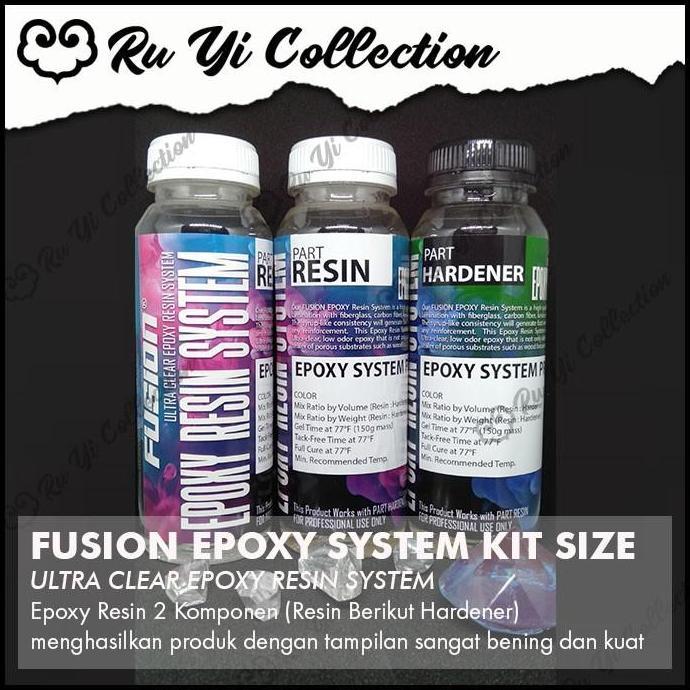 FUSION EPOXY KITSIZE 750GR ULTRA CLEAR / RESIN EPOXY BENING KERAS CARBON JORAN MEJA RESIN