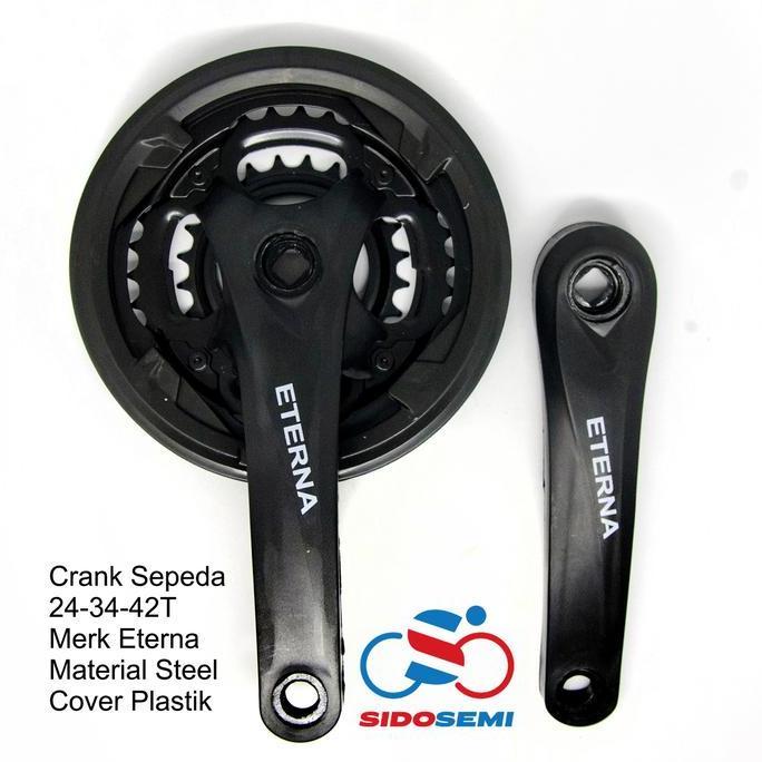 Crankset Crank 3 Speed Gir Gear Depan Sepeda Gunung MTB Balap Arm 170 MM - Eterna