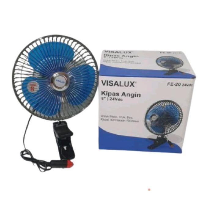 Brrrr- Kipas Angin Mobil 12 Volt 8 Inch / Kipas Angin Mobil 24 Volt 8 Inch Visalux Model Kipas Jepit