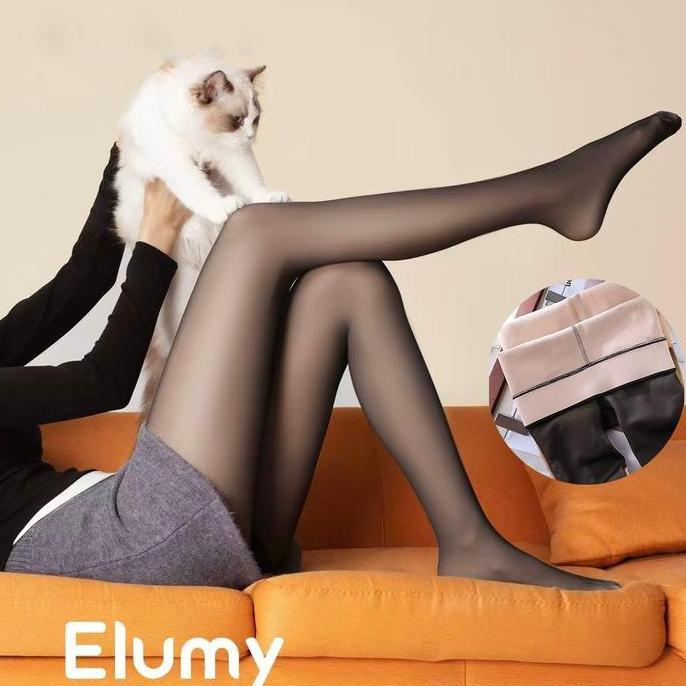 Legging Tregging Stocking Wanita baru thermal tebal seksi hitam Telanjang
