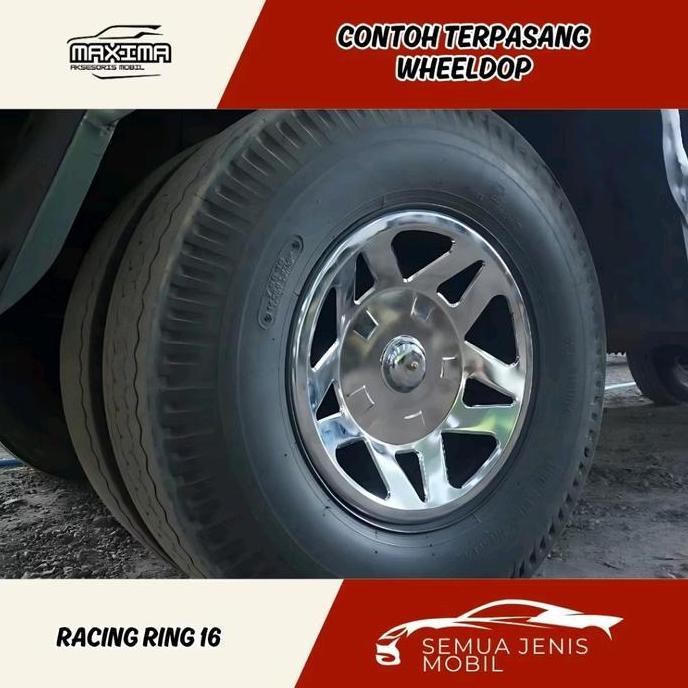 1Set Isi 2Pcs Whelldop Ring 16 Racing Dop Velg Kaleng Velg Truck Ring 16 Tutup Velg Wildop Truck Wil