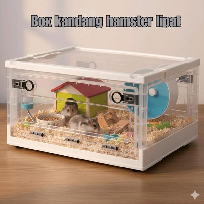 Kandang hamster Transparan/ Kandang box hamster/ Box kontainer kandang hamster transparan lipat/ Sto