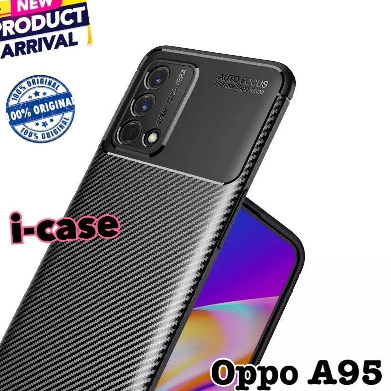 Nice- Case Oppo A95 Softcase - Casing Cover Oppo A 95 Carbon Look A95 New