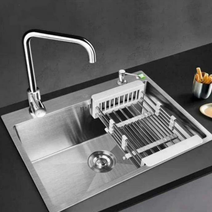 Paket komplit kitchen sink ONAN BOLZANO INOBE JKM 5040 stainless Wastafel Cuci Piring Komplit Set RE