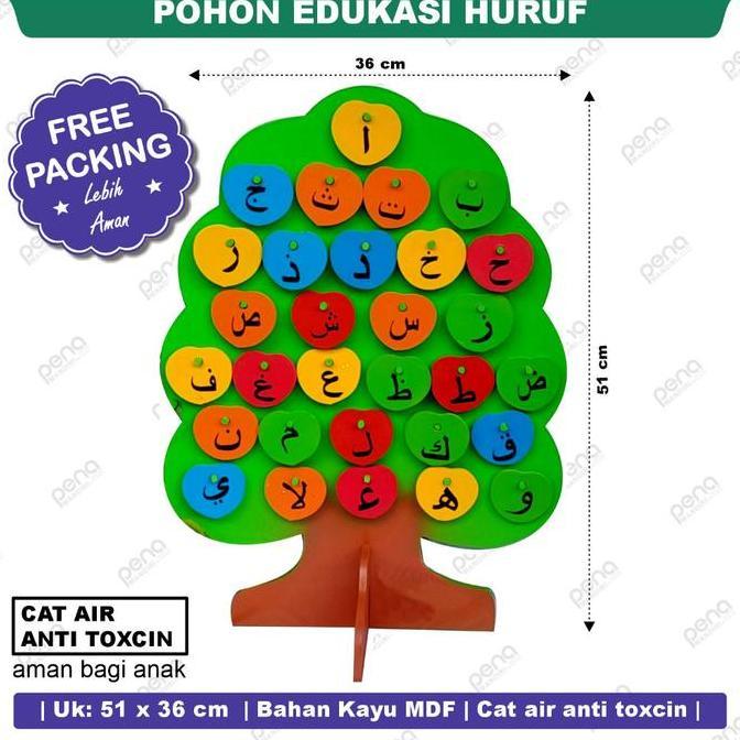 Mainan Edukasi Mainan Anak Pohon Huruf / Pohon Hijaiyah / Pohon Abjad