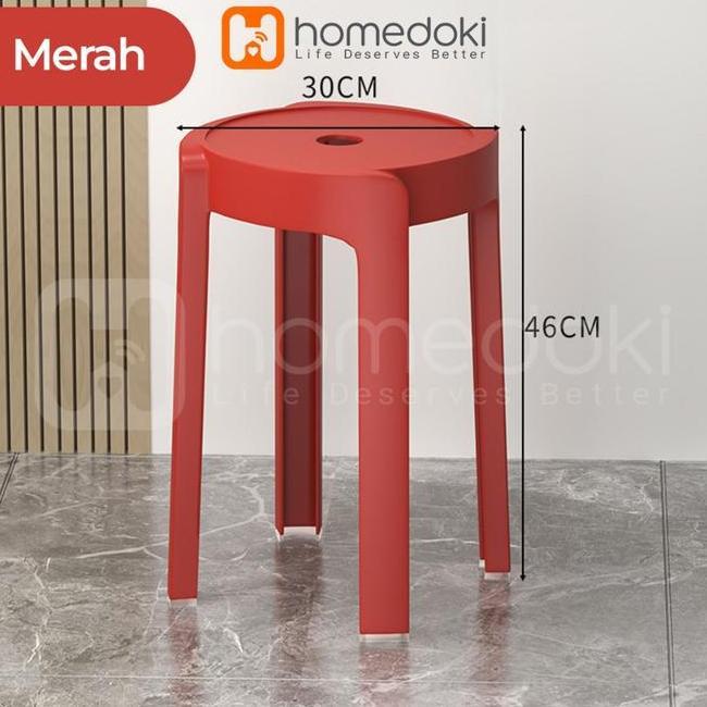 Homedoki Kursi Makan Kursi Plastik Kursi Bulat Kursi Lesehan