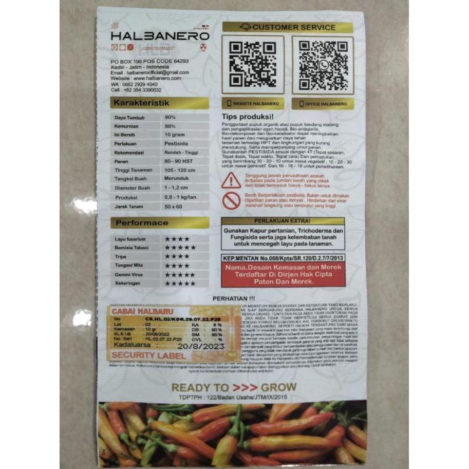 Grdn- Benih Cabe Rawit Halbaru 10 Gram - Bibit Cabai Halbaru - Crm