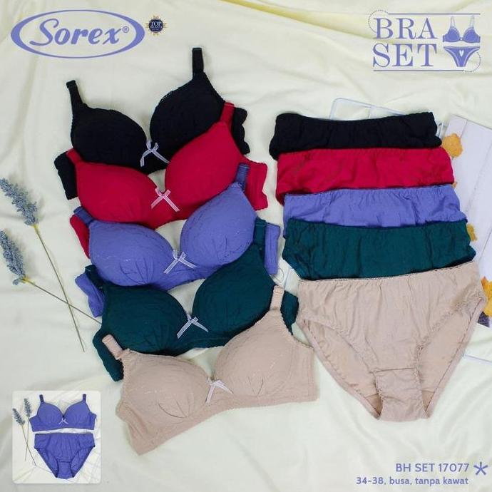 Upap- Sorex - Bra Set Tanpa Kawat Kait 3 Setara Cup B + Cd Freesize Bahan Microfiber / Bra Dan Cd Se