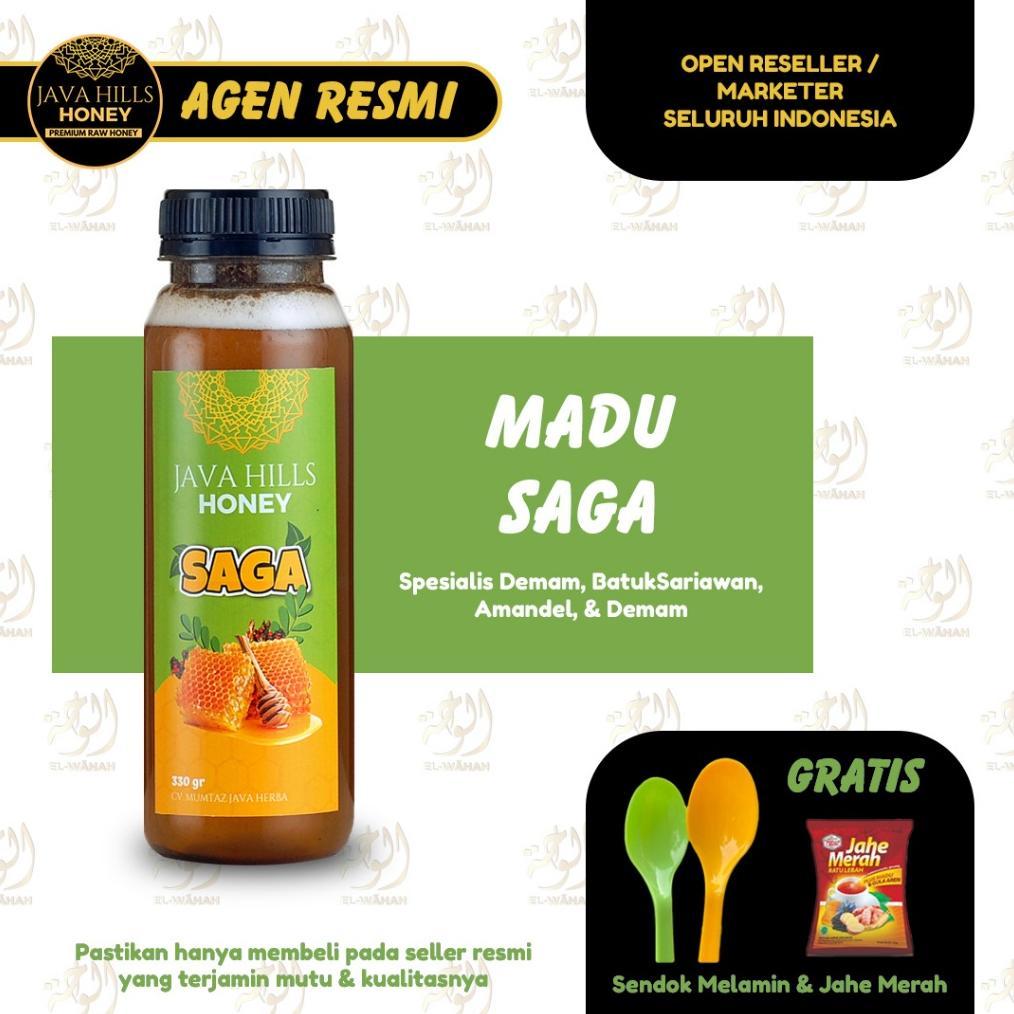 Madu Saga Javahills Java Hills Honey Premium Raw Gurah Herbal Original | Madu Batuk Meredakan Sariaw