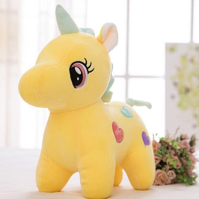 Toypuy- Boneka Unicorn Bertanduk Mainan Kuda Poni Led Bisa Nyala Kado Hadiah Ulang Tahun Anak