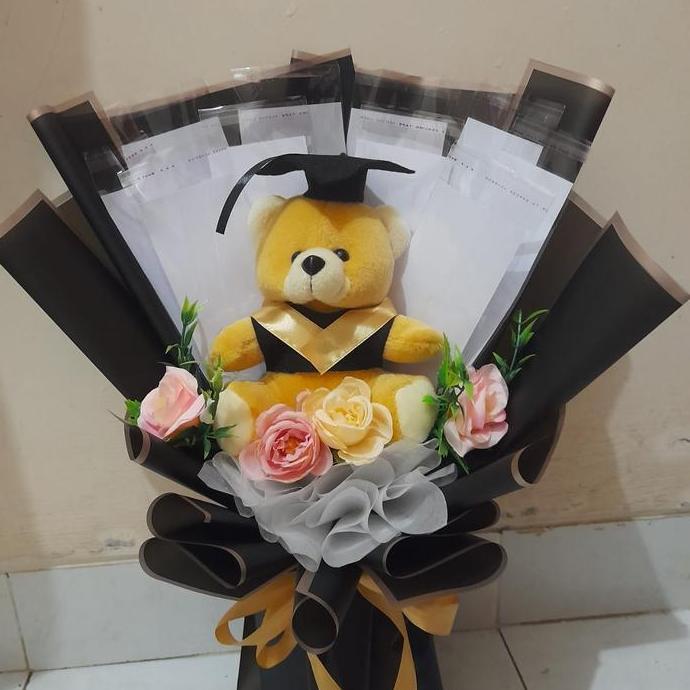 Flwr- Buket Wisuda Dan Uang Kosong/Buket Boneka Wisuda Dan Wadah Uang Kosong Dolls Bunga Kado Plasti