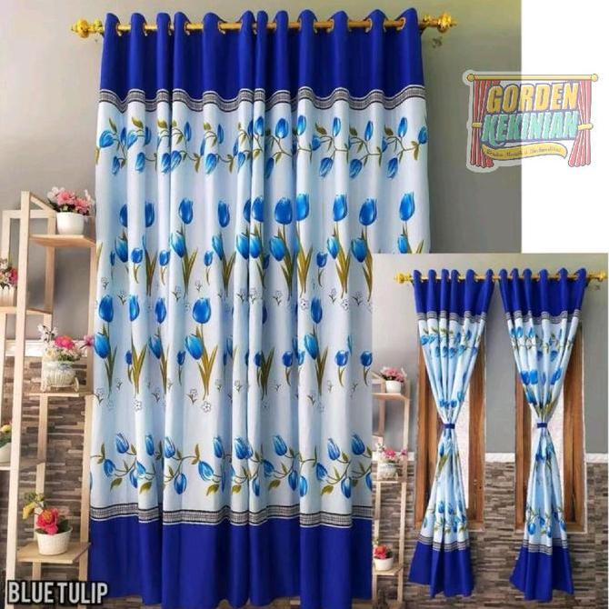 Romx- Gorden Motif Bunga Tulip Hijau Ring 12 Gorden Bunga Tulip Hijau Gorden Tulip Hijau Gorden Smok